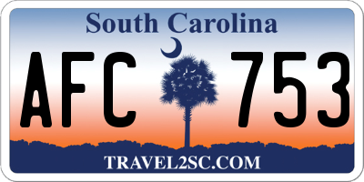 SC license plate AFC753