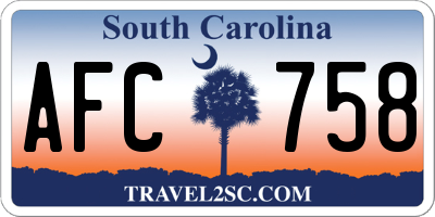 SC license plate AFC758