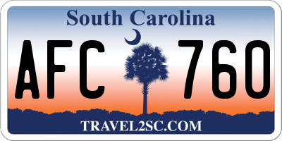 SC license plate AFC760