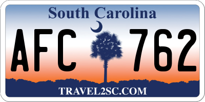 SC license plate AFC762