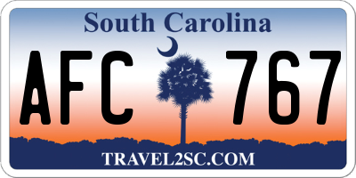 SC license plate AFC767