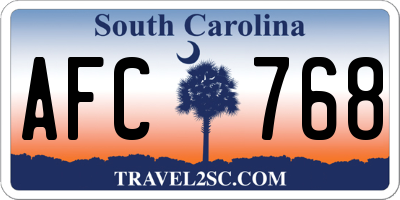 SC license plate AFC768