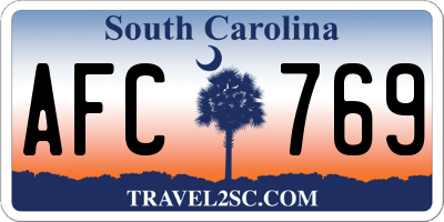 SC license plate AFC769