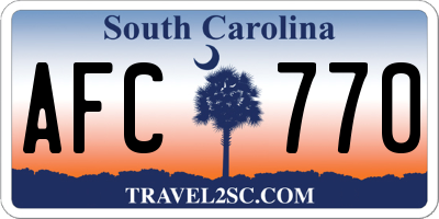 SC license plate AFC770
