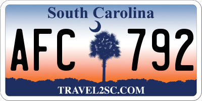 SC license plate AFC792