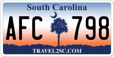 SC license plate AFC798