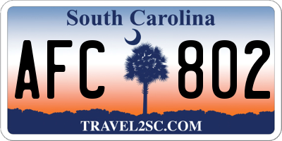 SC license plate AFC802