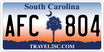 SC license plate AFC804
