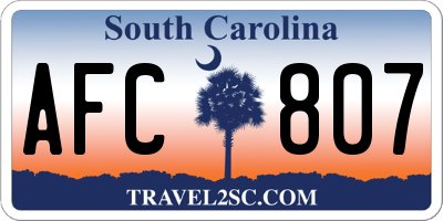 SC license plate AFC807