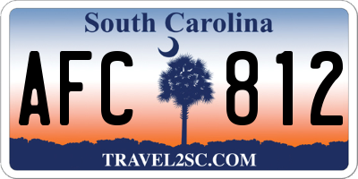 SC license plate AFC812
