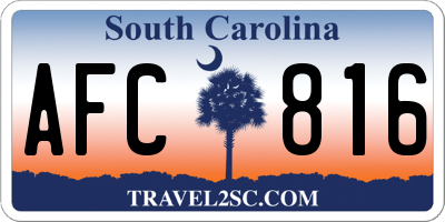 SC license plate AFC816