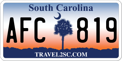 SC license plate AFC819