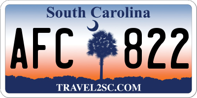 SC license plate AFC822