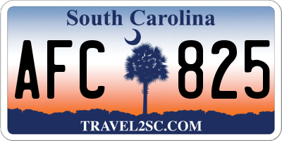 SC license plate AFC825