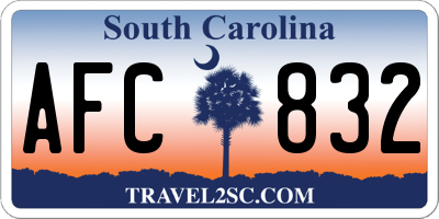 SC license plate AFC832