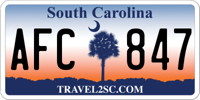 SC license plate AFC847
