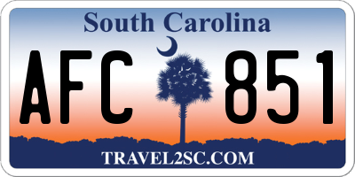 SC license plate AFC851