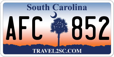 SC license plate AFC852