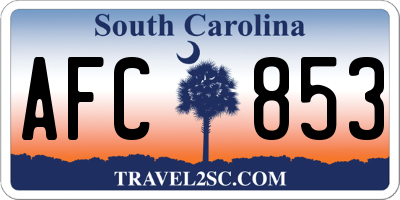 SC license plate AFC853