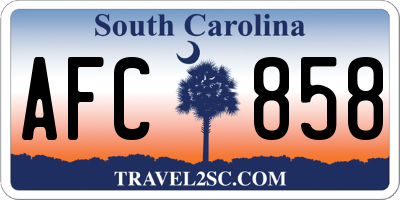 SC license plate AFC858