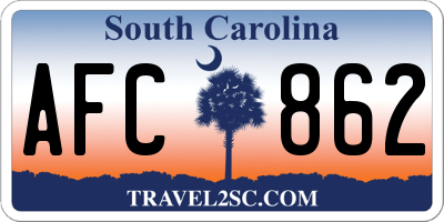 SC license plate AFC862