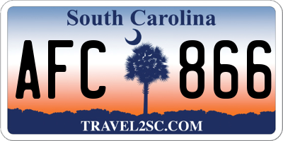 SC license plate AFC866