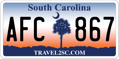 SC license plate AFC867