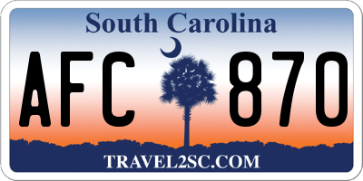 SC license plate AFC870