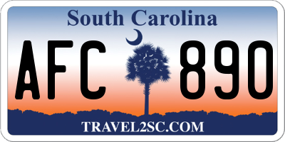 SC license plate AFC890