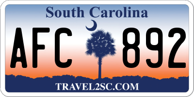 SC license plate AFC892