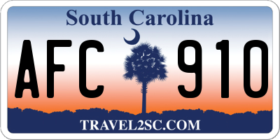 SC license plate AFC910