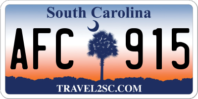 SC license plate AFC915