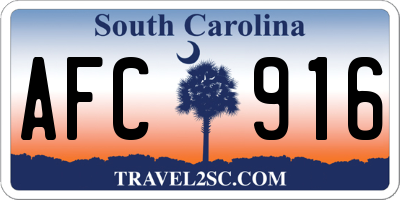 SC license plate AFC916