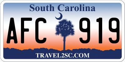 SC license plate AFC919