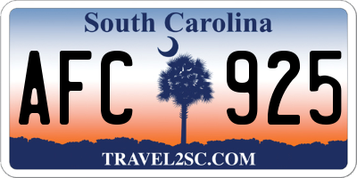 SC license plate AFC925