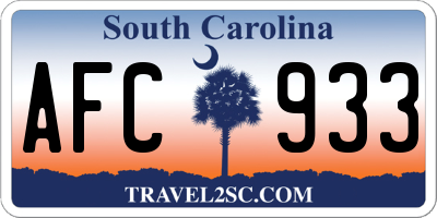 SC license plate AFC933