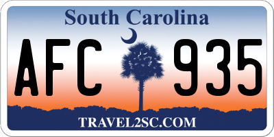 SC license plate AFC935