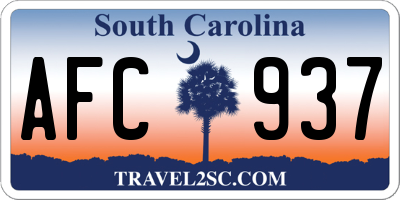 SC license plate AFC937
