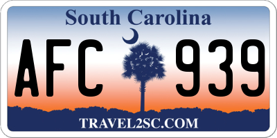 SC license plate AFC939