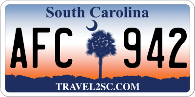 SC license plate AFC942