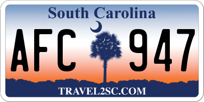 SC license plate AFC947