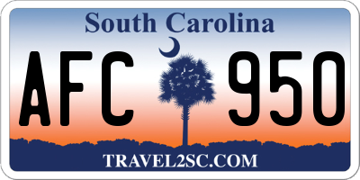 SC license plate AFC950