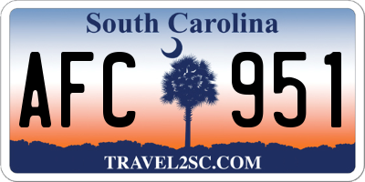 SC license plate AFC951