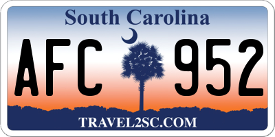 SC license plate AFC952