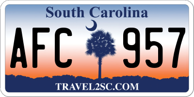 SC license plate AFC957