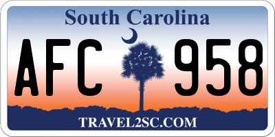 SC license plate AFC958