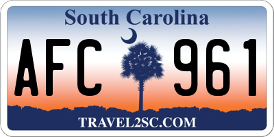 SC license plate AFC961