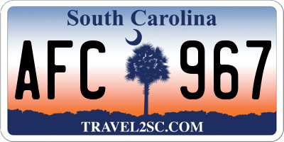 SC license plate AFC967