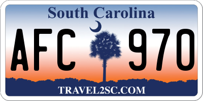 SC license plate AFC970