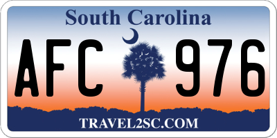 SC license plate AFC976